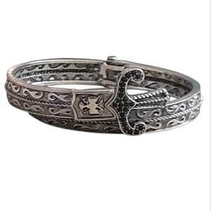 Viking sword silver cuff bracelet